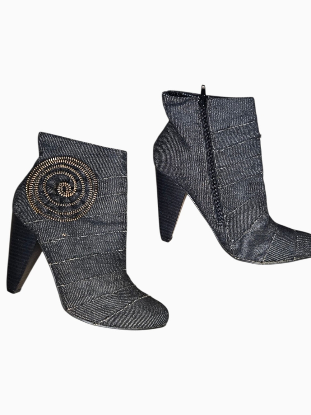 Y2k Dark Denim Ankle Boot with Spiral Rossete Detail ! - Picture 2 of 4